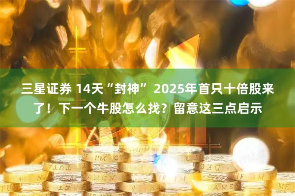 三星证券 14天“封神” 2025年首只十倍股来了！下一个牛股怎么找？留意这三点启示